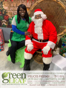 GreenLeaf Market staff with Santa